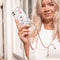 iMoshion iPhone 11 Pro Max - Hoesje met Koord - Verstelbaar Koord - Roze Blossom Watercolor