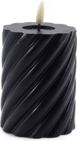 swirl led kaars zwart 10x7,5cm