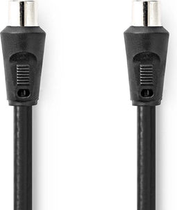 Coaxkabel - IEC (Coax) Male - IEC (Coax) Male - Vernikkeld - 90 dB - 75 Ohm - Dubbel Afgeschermd - 1.50 m - Rond - PVC - Zwart - Envelop