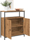 vidaXL - Dressoir - 70x30x80 - cm - bewerkt - hout - artisanaal - eikenkleur