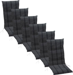 Summerset Brighton - 6-delige Tuinkussenset hoge rug - Zwart *6 halen = 2 betalen