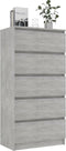 vidaXL - Ladekast - 60x35x121 - cm - bewerkt - hout - betongrijs