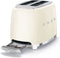 Smeg TSF01CREU - Broodrooster - 950W 2 sleuven 6 bruining-niveaus Crème
