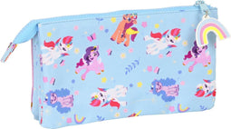 Pennenetui met 3 vakken My Little Pony Wild & free Blauw Roze 22 x 12 x 3 cm