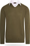 Cappuccino Italia Mock Pullover - Heren Trui - Overhemdkraag - Groen - Maat XL