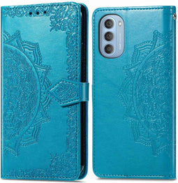iMoshion Hoesje Geschikt voor Motorola Moto G51 Hoesje Met Pasjeshouder - iMoshion Mandala Bookcase - Turquoise
