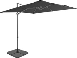 vidaXL - Parasol - met - draagbare - voet - antracietkleurig