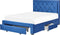 LIEVIN - Bed met opbergruimte - Marineblauw - 140 x 200 cm - Fluweel