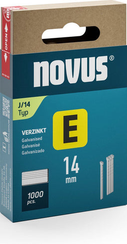Novus Tacker Spijkers E J/14 mm - Platte spijker - Vezinkt - 1000 stuks