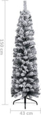 vidaXL - Kunstkerstboom - met - sneeuw - smal - 150 - cm - PVC - groen
