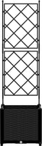 vidaXL - Tuinbak - met - Trellis - Zwart - 40x40x143 - cm