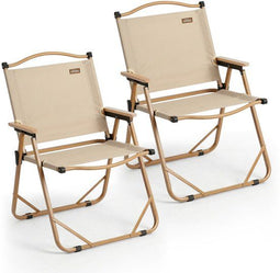 NIVADA Campingstoel - Opvouwbaar - 120kg Draagkracht - Beige