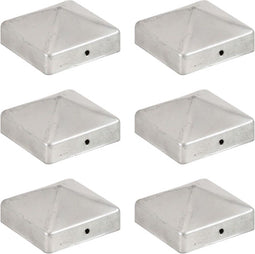 vidaXL - Paalkappen - 6 - st - piramide - 71x71 - mm - gegalvaniseerd - metaal