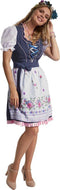 Dressforfun Mini-Dirndl Garching model 2 L - verkleedkleding - vetersluiting met strass-steentjes - donkerblauw