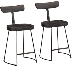 vidaXL - Barkrukken - 2 - st - 49x43x79 - cm - massief - mangohout - zwart