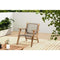 Lage tuinstoel in FSC Acacia hout en riethars - BORA - B60xD76xH73 cm