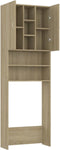 vidaXL - Wasmachinekast - 64x25,5x190 - cm - sonoma - eikenkleurig
