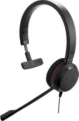 Jabra EVOLVE 20 MS Mono - Bedrade headset - Noise Cancelling microfoon - Zwart