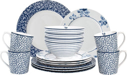 Laura Ashley Blueprint Collectables Serviesset - Servies - 4 persoons - 16 Delig - Kerstservies porselein