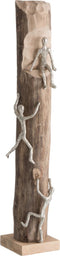 J-Line decoratie Figuur 3 Klimmers - hout/aluminium - naturel/zilver