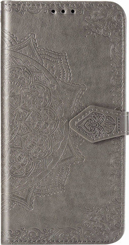 Hoesje Met Pasjeshouder Geschikt voor iPhone 11 - Mandala Bookcase - Grijs