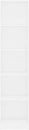 vidaXL - Boekenkast - met - 5 - schappen - 40x24x175 - cm - bewerkt - hout - wit