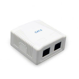 Gembird NCAC-2U6-01 - Wandcontactdoos - 2-poorts RJ45 - Geschikt voor Cat5 en Cat6