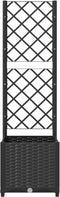 vidaXL - Plantenbak - met - latwerk - 40x40x136 - cm - polypropeen - zwart