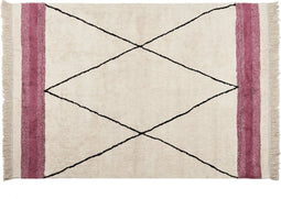 AFSAR - Laagpolig vloerkleed - Beige - 140 x 200 cm - Katoen