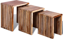 vidaXL - Tafeltjesset - gerecycled - teakhout - 3-delig