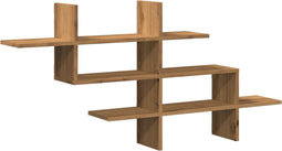 vidaXL - Wandschap - 124,5x18x60,5 - cm - bewerkt - hout - artisanaal - eikenkleurig