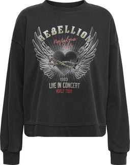 ONLY ONLLUCINDA LIFE - Sweat - Lange mouwen met print - Zwart