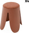 sweeek Niki - Set van 4 stapelkrukken - Boucléstof Ø30 / 44 x H46cm - Terracotta