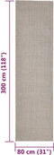 vidaXL - Vloerkleed - 80x300 - cm - natuurlijk - sisal - zandkleurig