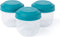 Amuse Rikko Lagoon Snackbox - Set van 3 - Snackdoosjes - Sluit gemakkelijk - Vershoudbakjes - Transparant - Rond - Blauw - 185 ml