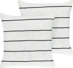 MILAS - Sierkussen set van 2 - Wit/Zwart - 50 x 50 cm - Linnen