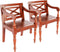 vidaXL - Stoelen - Batavia - 2 - st - massief - mahoniehout - donkerbruin