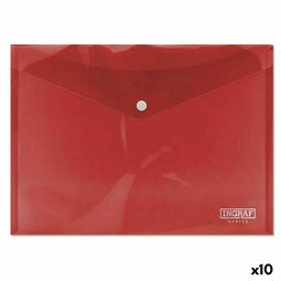 Documentenhouder Ingraf Plastic Rood Sluiting A4 (10 Stuks)