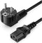 Manhattan - Stroom Aansluitkabel - Euro 2-pin plug (CEE 7/4) naar C13 Female 1,8m Zwart