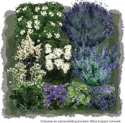 1m2 In wit, groen en blauw 2d