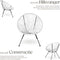 tectake® Bistroset - 2 stoelen en 1 tafel - Retro Egg Chairs Acapulco-stijl - Weerbestendig - Wit