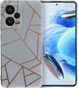 imoshion Hoesje Geschikt voor Xiaomi Redmi Note 12 Pro Hoesje Siliconen - imoshion Design hoesje - Meerkleurig / White Graphic
