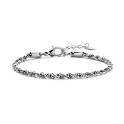 CO88 Collection 8CB-91287 - Schakelarmband - Staal - 16,5+3cm - 3mm Breed - Zilverkleurig