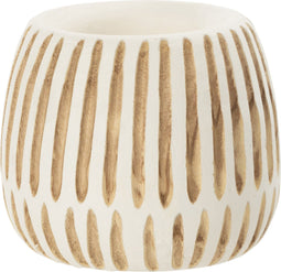 J-Line bloempot Ying - hout - wit - medium - Ø 20 cm
