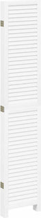 vidaXL - Kamerscherm - met - 5 - panelen - massief - paulowniahout - wit