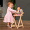 Longfield Games Poppenstoel - Houten Poppenkinderstoel - Inclusief Kussentje - Roze/Wit