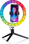 Grundig Selfie Ringlamp op Statief - voor Smartphone - Social Media en Vlogs - 152 LED - Flexibel - ⌀25 cm