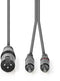 Nedis COTH15200GY30 - XLR-naar-RCA audiokabel 300cm - Grijs