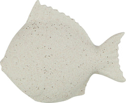 J-Line decoratie Vis Details Zand Glazuur - porselein - wit - small