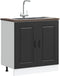 vidaXL - Spoelbakonderkast - Kalmar - 80x46x81,5 - cm - bewerkt - hout - zwart